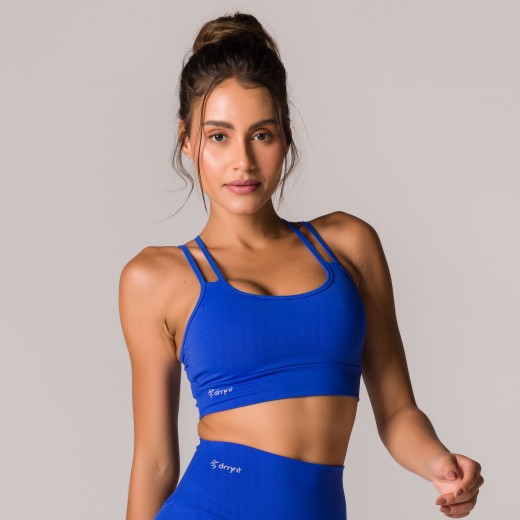 Top Fitness Basics com Alças Duplas Azul Bic