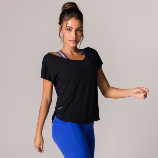 Blusa Fitness Dry Preta Basics