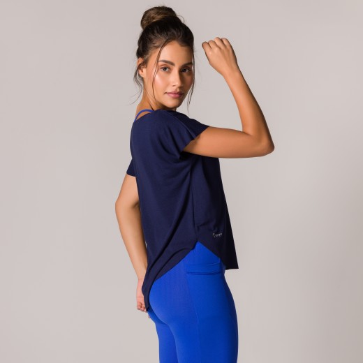 Blusa Fitness Dry Azul Marinho Basics