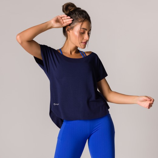 Blusa Fitness Dry Azul Marinho Basics