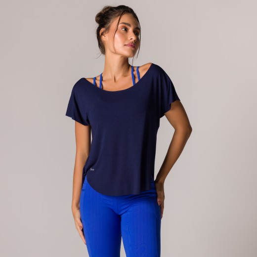 Blusa Fitness Dry Azul Marinho Basics