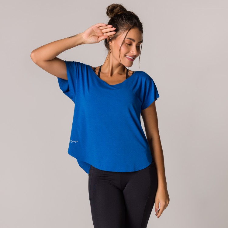 Blusa Fitness Dry Azul Bic Basics