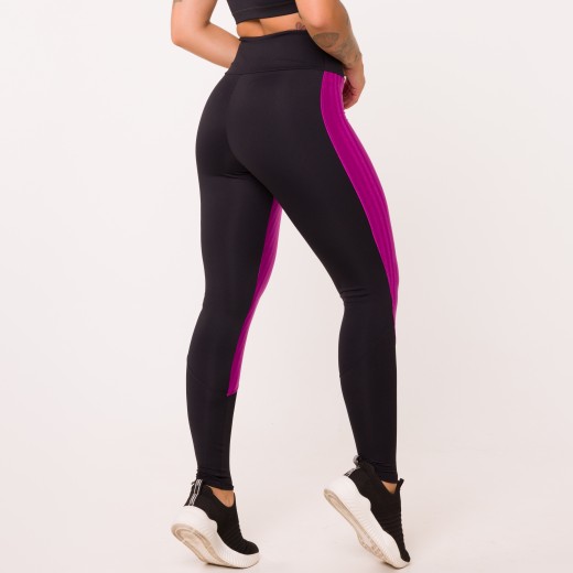 Calça Legging Zag Tonic Com Recortes Preto