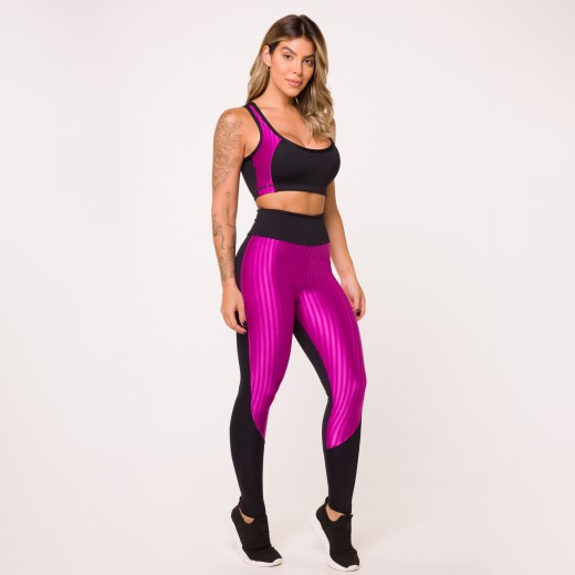 Calça Legging Zag Tonic Com Recortes Preto