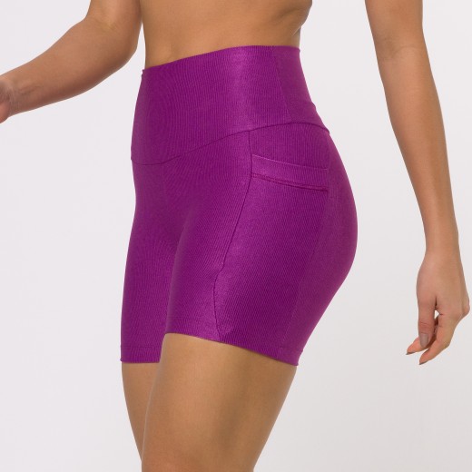 Short Fitness Canelado Com Bolsos Laterais Tonic Flux