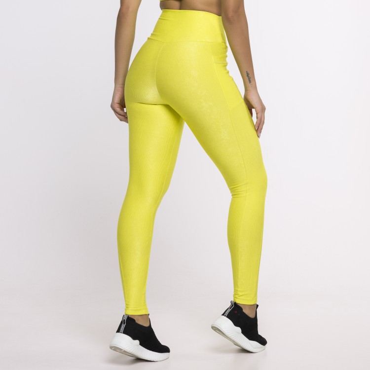 Legging Fitness Canelada Com Bolsos Laterais Lima Flux