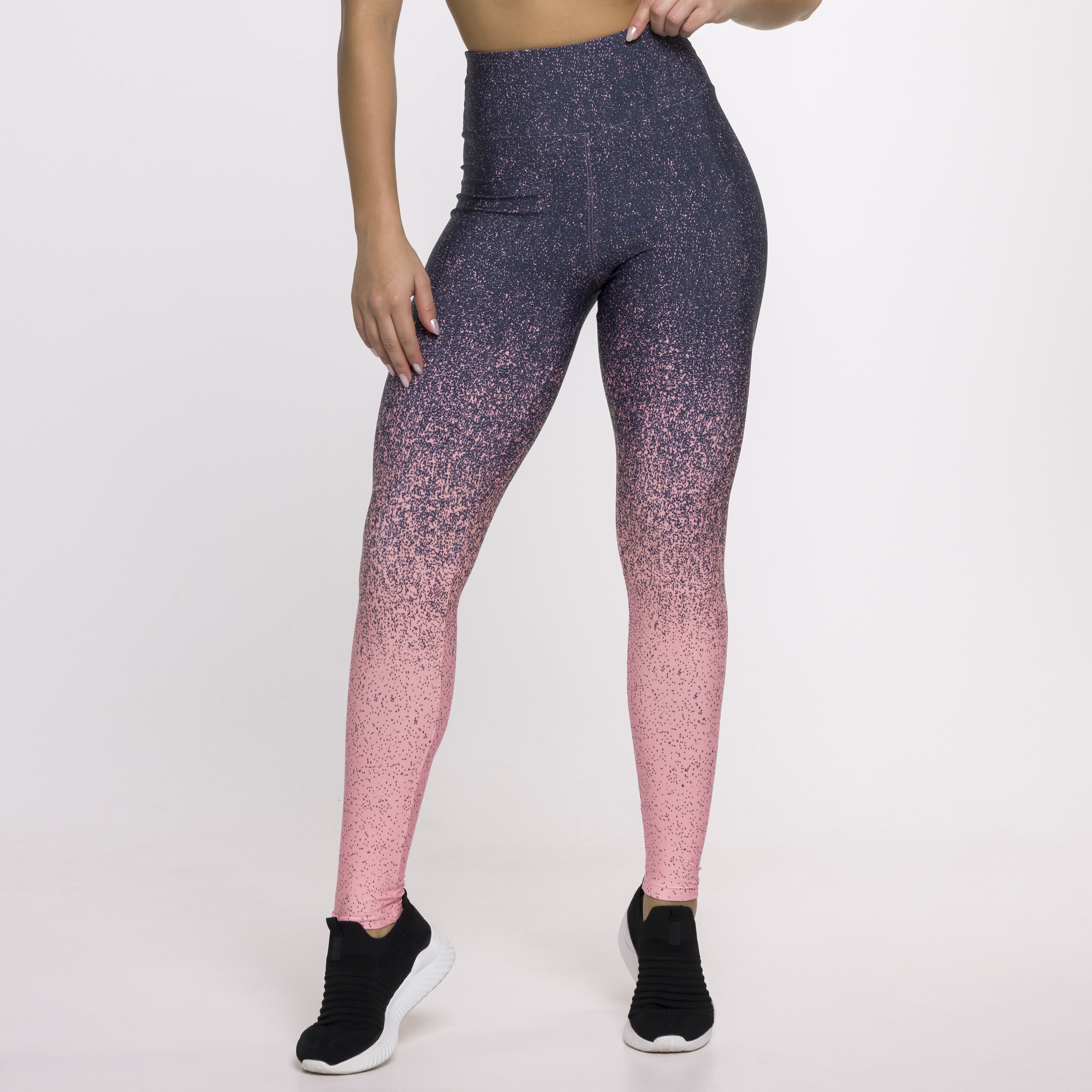 Legging Fitness Estampa Digital Degradê Rosa Bebê