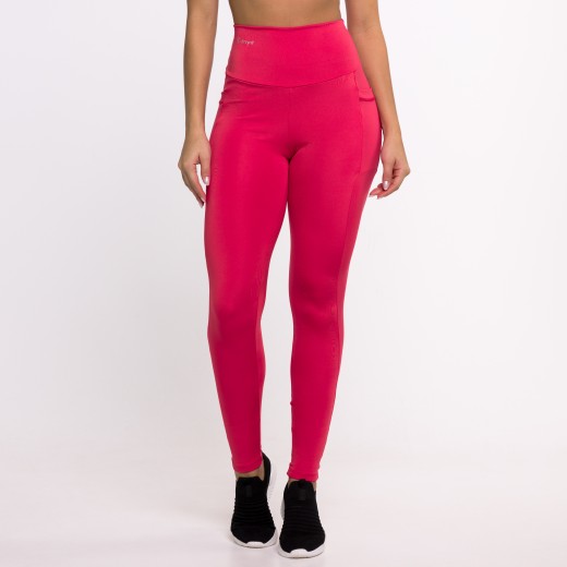 Calça Legging Basics Com Bolsos Laterais Rosa Pink