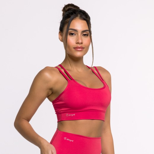 Top Fitness Basics com Alças Duplas Rosa Pink