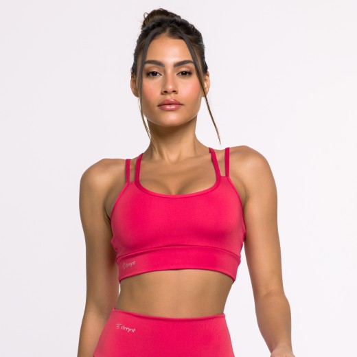 Top Fitness Basics com Alças Duplas Rosa Pink