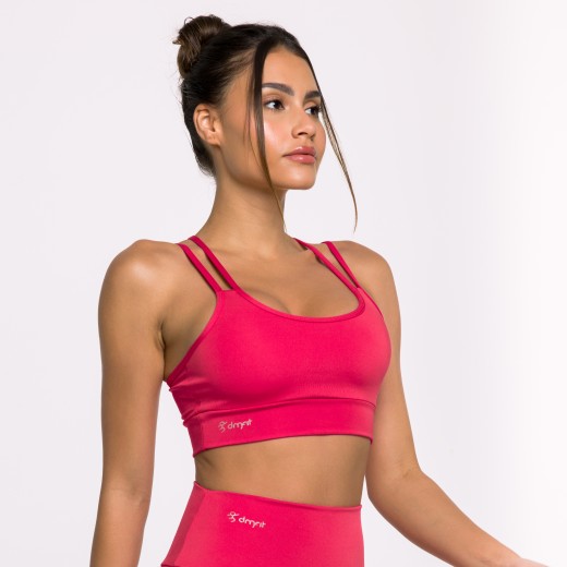 Top Fitness Basics com Alças Duplas Rosa Pink