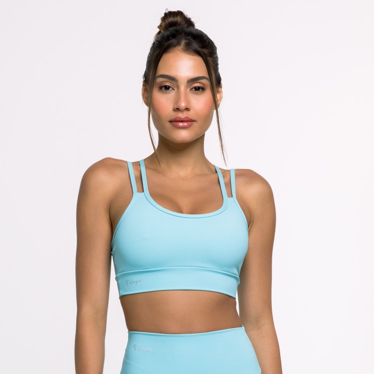 Top Fitness Basics com Alças Duplas Azul