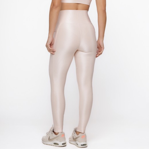 Legging Fitness Canelada Com Bolsos Laterais Nude Flux