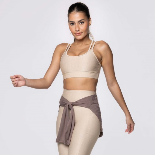 Tapa Bumbum e Cropped Marrom Café