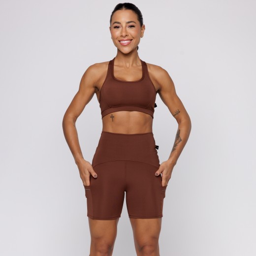 Top Fitness Costa Nadador Marrom Café