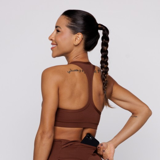 Top Fitness Costa Nadador Marrom Café
