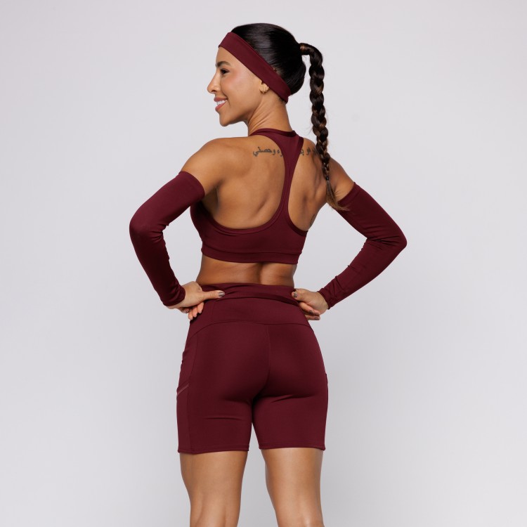 Par de Manguito Proteção Vermelho Bordô