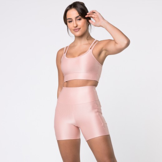 Top Fitness Canelado com Alças Duplas Romance Flux