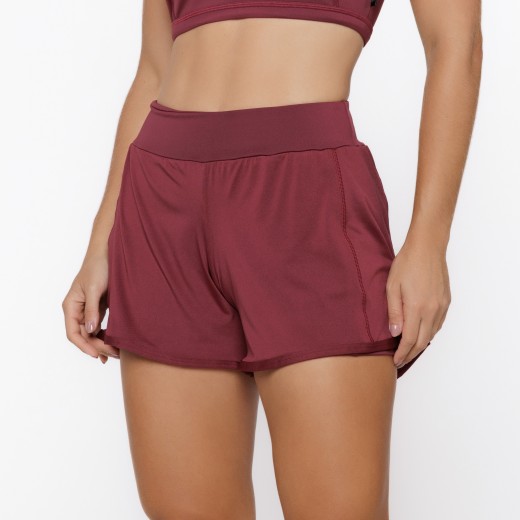 Short Duplo com Bolsos Laterais Marsala