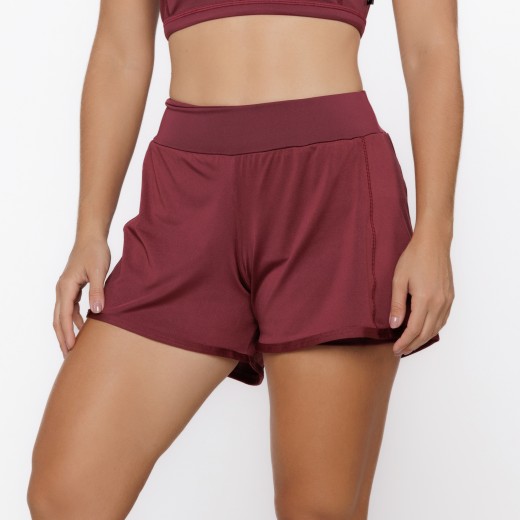 Short Duplo com Bolsos Laterais Marsala