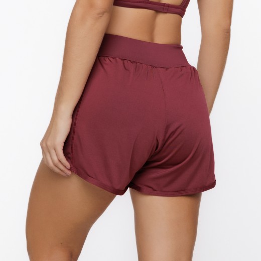 Short Duplo com Bolsos Laterais Marsala