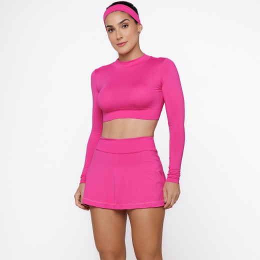 Short Saia com Bolsos Laterais Rosa