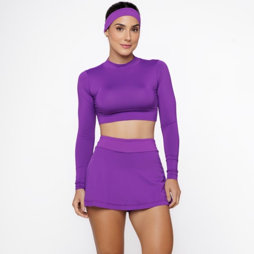Short Saia com Bolsos Laterais Roxo