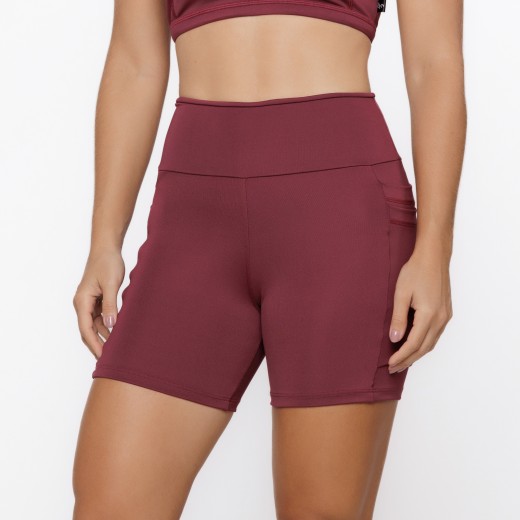 Short Com 4 Bolsos Multiuso Marsala
