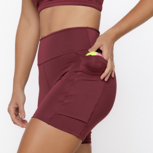 Short Com 4 Bolsos Multiuso Marsala