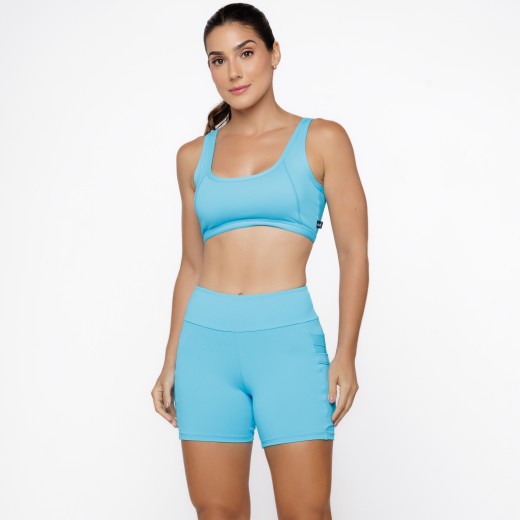 Short Com 4 Bolsos Multiuso Azul