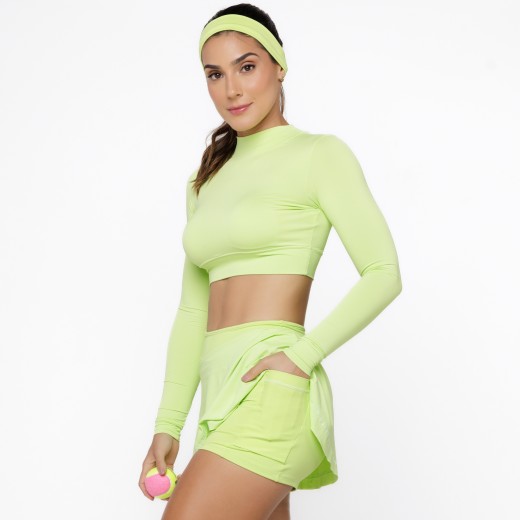 Blusa Cropped de Manga Longa com Proteção UV50+ Citrus