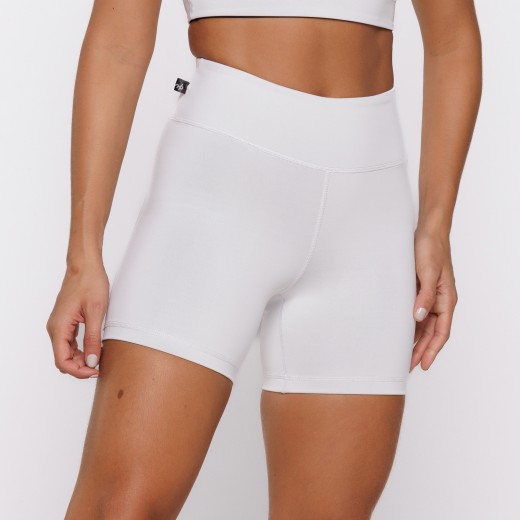 Short Fitness Reversível Branco Tenha Dois Looks em Uma Só Peça