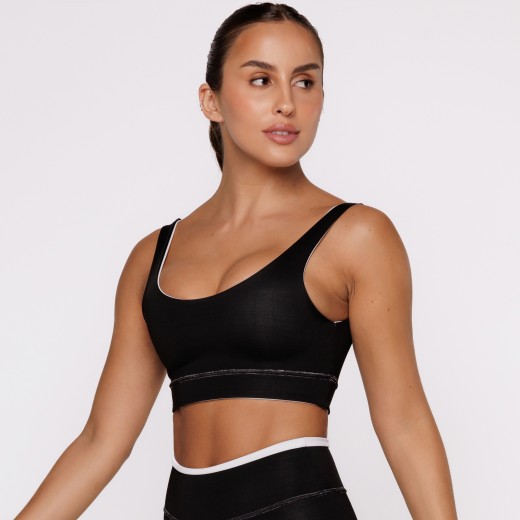 Top Fitness Reversível Branco Tenha Dois Looks em Uma Só Peça
