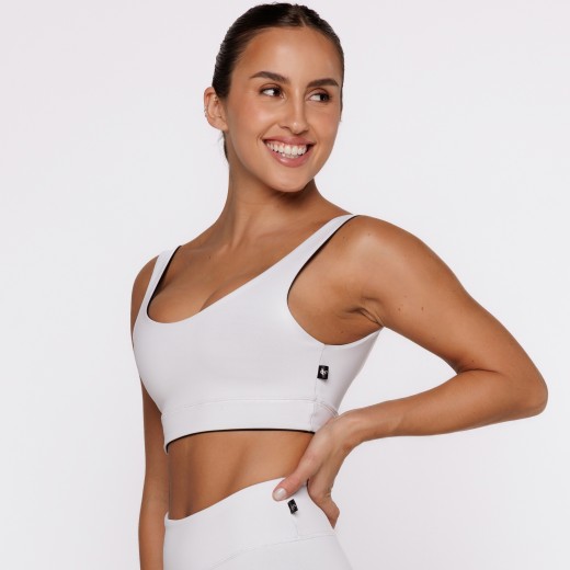 Top Fitness Reversível Branco Tenha Dois Looks em Uma Só Peça