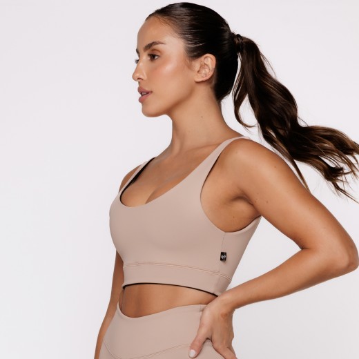 Top Fitness Reversível Canela Tenha Dois Looks em Uma Só Peça