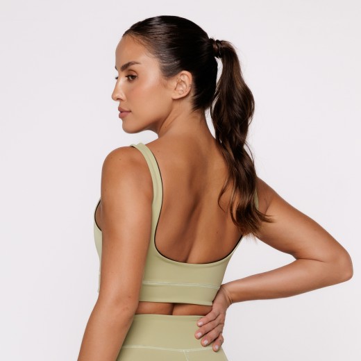Top Fitness Reversível Pistache Tenha Dois Looks em Uma Só Peça