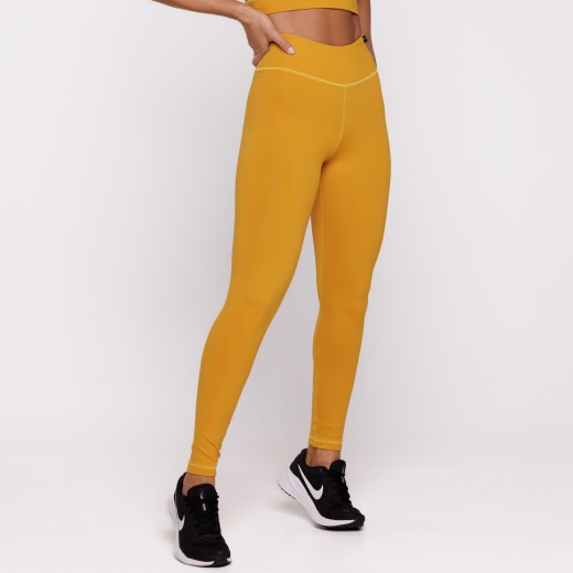 Legging Fitness Reversível Mostarda Tenha Dois Looks em Uma Só Peça