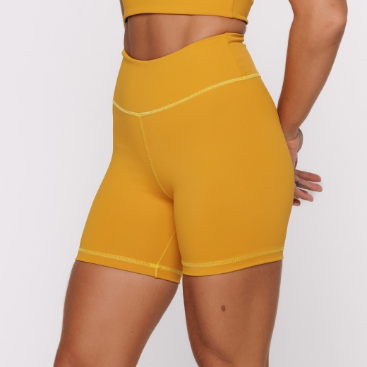 Short Fitness Reversível Mostarda Tenha Dois Looks em Uma Só Peça