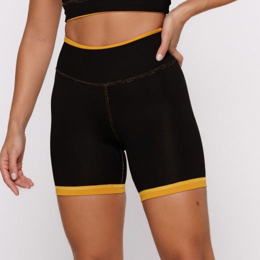 Short Fitness Reversível Mostarda Tenha Dois Looks em Uma Só Peça