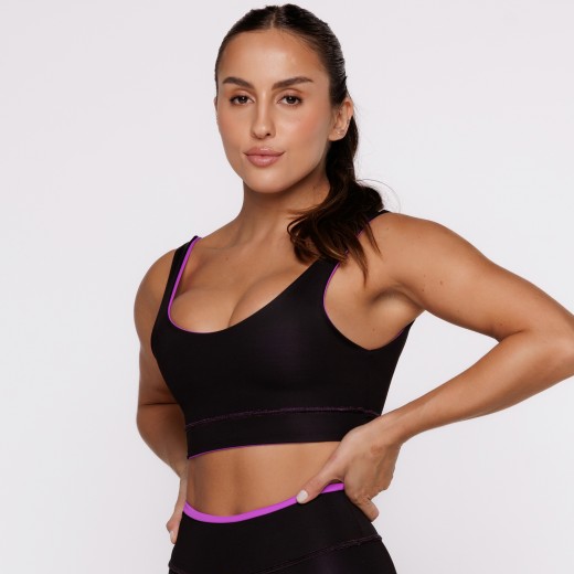Top Fitness Reversível Fúchsia Tenha Dois Looks em Uma Só Peça