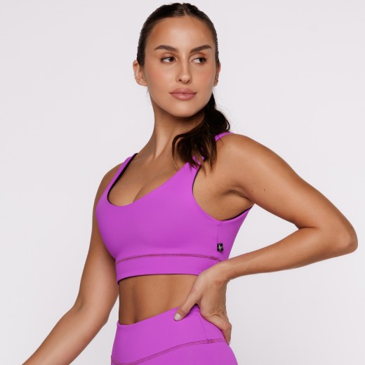 Top Fitness Reversível Fúchsia Tenha Dois Looks em Uma Só Peça