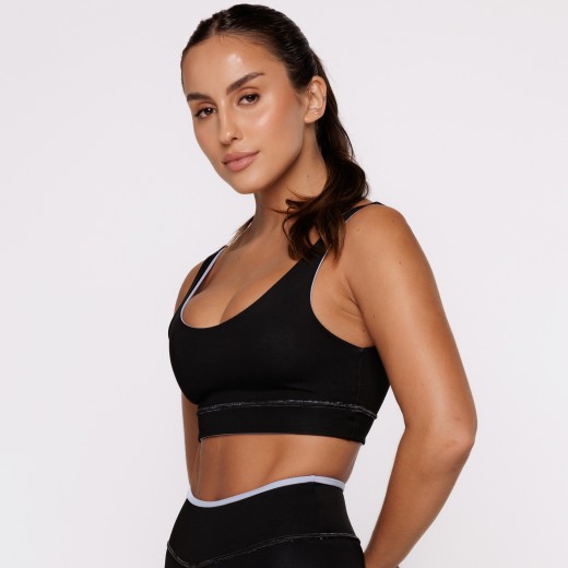 Top Fitness Reversível Azul Tenha Dois Looks em Uma Só Peça
