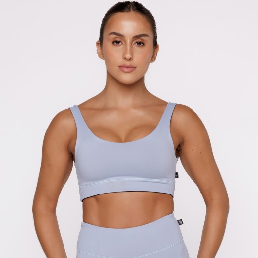 Top Fitness Reversível Azul Tenha Dois Looks em Uma Só Peça