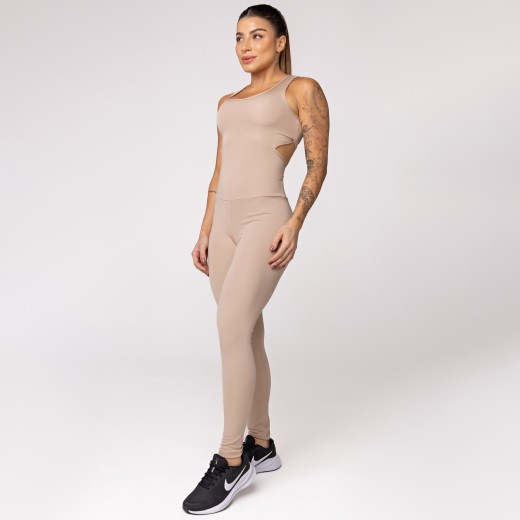 Macacão Fitness Assimétrico Nude