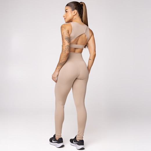 Macacão Fitness Assimétrico Nude