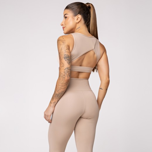Macacão Fitness Assimétrico Nude