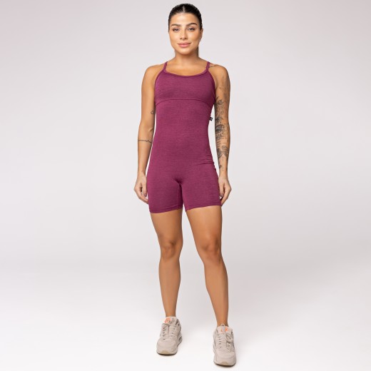 Macaquinho Fitness Melange Vinho