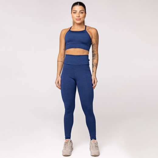 Legging Fitness Melange Azul