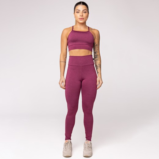 Legging Fitness Melange Vinho