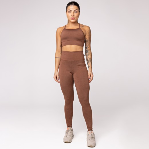 Legging Fitness Melange Marrom